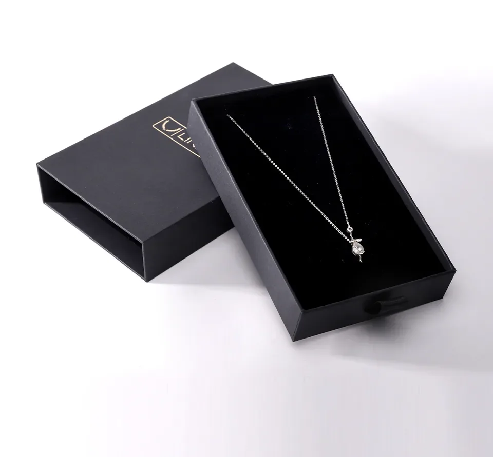 Black Drawer Necklace Jewelry Box — reference photograph 1